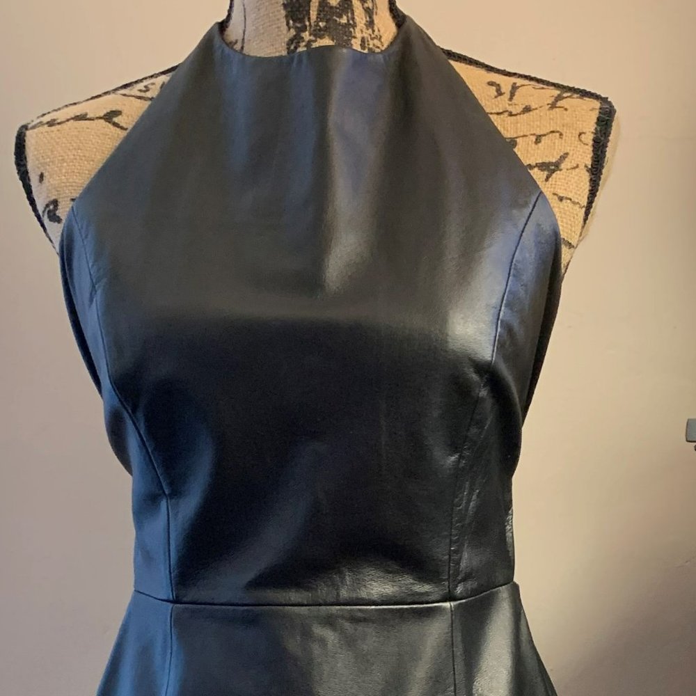 Shape FX Leather Halter Dress Size 10 NWOT